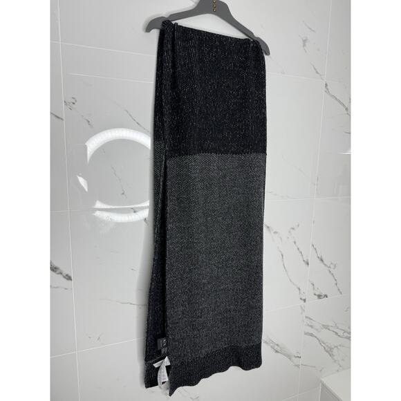 Armani EXCHANGE GREY Chunky Knit 60”x 17”Scarf Preppy Colorblock Cotton Wool - Picture 8 of 8
